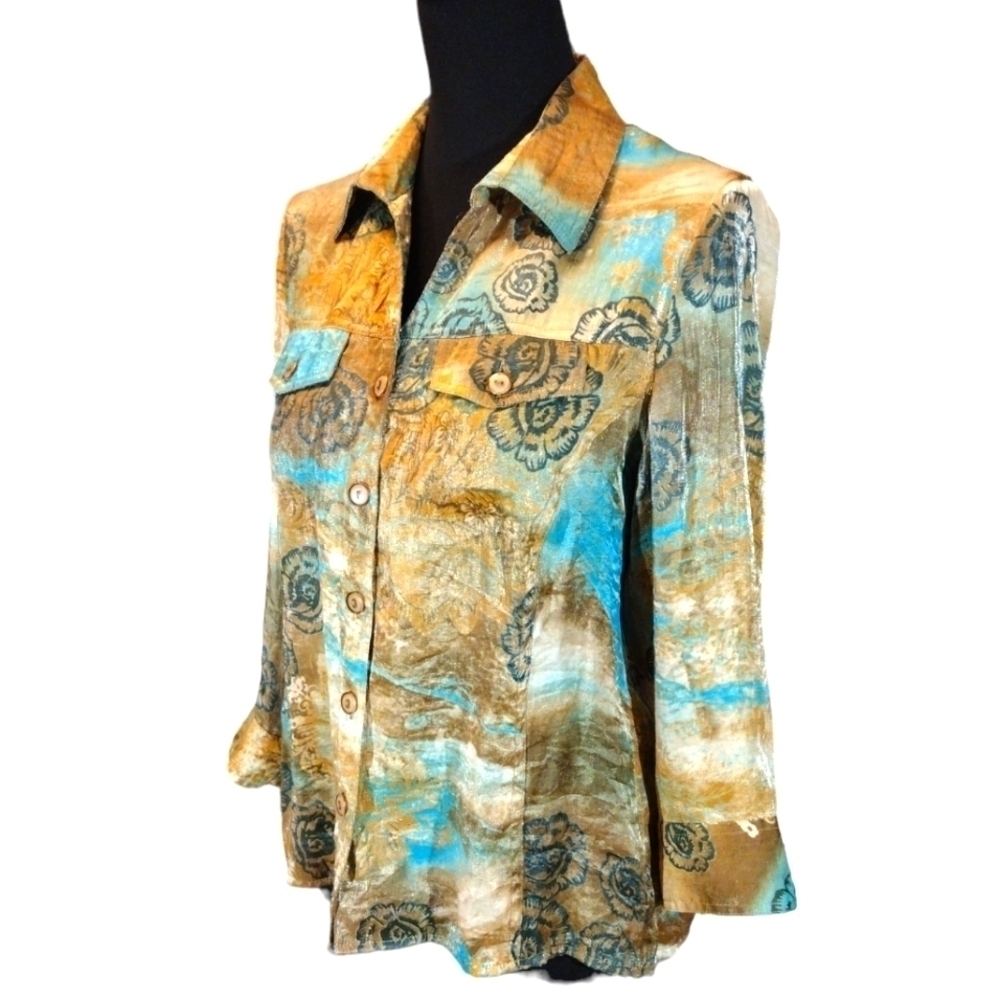 ERIN London Button Tailored Blouse